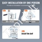 Priekabos keltuvas su ratukais ir rankena – 1000 lb (454 kg), 35,3 colio aukščio - Image 2