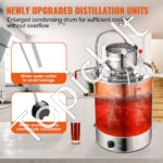Įvairių stipriųjų gėrimų ir vandens distiliatorius 30 L – Kompaktiška nerūdijančio plieno distiliavimo sistema - Image 4