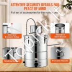 Įvairių stipriųjų gėrimų ir vandens distiliatorius 30 L – Kompaktiška nerūdijančio plieno distiliavimo sistema - Image 5