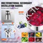 Įvairių stipriųjų gėrimų ir vandens distiliatorius - 30 L su dvigubu kondensatoriumi - Image 9