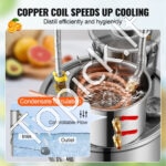 Įvairių stipriųjų gėrimų ir vandens distiliatorius - 30 L su dvigubu kondensatoriumi - Image 10