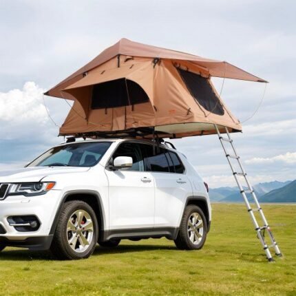 Stogo palapinė Hard Shell 2-3 asmenims, atspari vandeniui, skirta Jeep SUV sunkvežimiui su kopėčiomis
