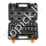 23 dalių smūginis galvučių ir priedų rinkinys su lagaminu, 1/2 colio pajungimas