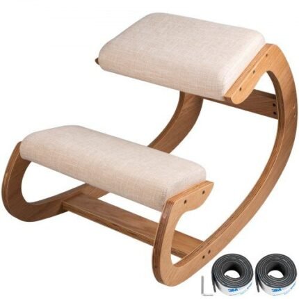 Ergonominė darbo kėdė su kelių atramos – juoda, reguliuojama, 100 kg apkrova
