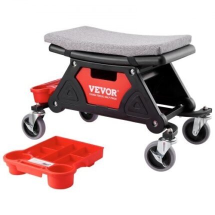 Mobilus dirbtuvių kėdutės vežimėlis su daiktadėže – 64 × 33,5 × 39 cm, iki 136 kg apkrova