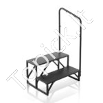 2 pakopų laiptai su turėklu kemperiui ar priekabai – Sustiprintas plienas, neslystantys žingsniai, iki 200 kg talpa
