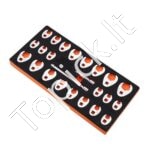 3/8" kvadrato raktų rinkinys su 2 prailginimo lazdomis, 24 dalių (10–22 mm) CR-MO plienas