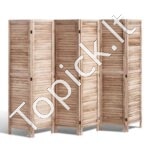 6 dalių medinė sulankstoma kambario pertvara – 242 cm