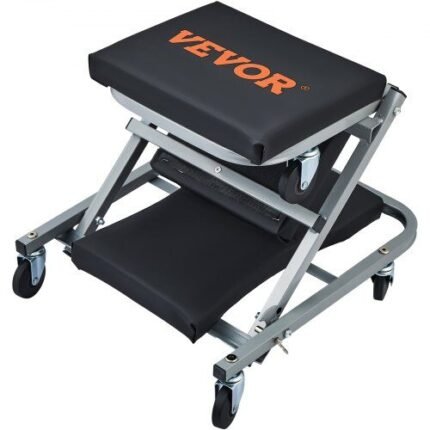 2-in-1 dirbtuvių vežimėlis ir gulėjimo platforma – plieninis rėmas, 360° ratukai, iki 136 kg