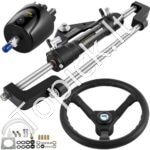 300 AG hidraulinis vairo komplektas valčiai – 6,9 MPa slėgis, 34 cm vairas, aliuminio cilindras