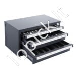 Plieninis frezų organizatorius su 3 stalčiais