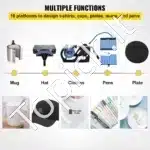 10-in-1 Raudonas Termopresas marškinėiams, Puodeliams, Kepurėms ir Lėkštėms (30 × 38 cm) - Image 7