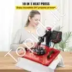 10-in-1 Raudonas Termopresas marškinėiams, Puodeliams, Kepurėms ir Lėkštėms (30 × 38 cm) - Image 8