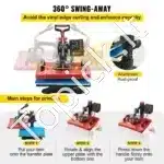 10-in-1 Raudonas Termopresas marškinėiams, Puodeliams, Kepurėms ir Lėkštėms (30 × 38 cm) - Image 4