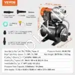 1176 W sodo vandens siurblys – 5600 l/h, aukšto našumo laistymo ir baseinų siurbimo sistema - Image 3