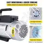 12 CFM (340 l/min) 2‑pakopų vakuuminė pompa su 1 HP galia ir ¼″ įleidimo jungtimi - Image 5