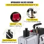 12 CFM (340 l/min) 2‑pakopų vakuuminė pompa su 1 HP galia ir ¼″ įleidimo jungtimi - Image 6