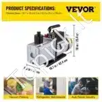 12 CFM (340 l/min) 2‑pakopų vakuuminė pompa su 1 HP galia ir ¼″ įleidimo jungtimi - Image 3