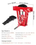 12 tonų hidraulinis vamzdžių lenkimo įrenginys su 6 matricojomis | Lenkimo kampas 90°–180° - Image 3