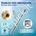 1500 W nerūdijančio plieno giluminė panardinamoji vandens siurbimo pompa – 9,8 m³/h (~163 l/min), pakėlimo aukštis iki 108 m - Image 6