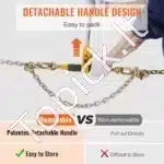 2 VNT Reketiniai Krovinio Suveržėjai su G80 Grandinėmis | 3/8"-1/2" Grandinėms, 5443 kg Apkrova - Image 5