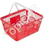 20 Vnt RAUDONŲ Pirkinių KREPŠELIŲ Rinkinys su Stovu | 21L Talpa, Bendra Svoris 11.14 kg - Image 8