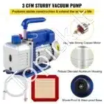 3 CFM Vakuuminis Siurblys su 12 L Nerūdijančio Plieno Vakuumine Kamera – 85 l/min, 1/4 AG - Image 7