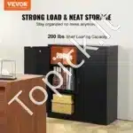 3 aukštų rakinama metalo spinta su magnetinėmis durimis ir ratukais – 90 × 45 × 106 cm, iki 90 kg vienai lentynai - Image 8