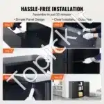 3 aukštų rakinama metalo spinta su magnetinėmis durimis ir ratukais – 90 × 45 × 106 cm, iki 90 kg vienai lentynai - Image 4