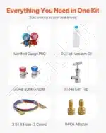 3,5 CFM (apie 99 l/min) Vienpakopė Vakuuminė Pompa su Manometru - Image 7