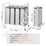 4 VNT Komercinis Skalbinių Rūšiuotuvas su Ratukais | Iki 20 kg Apkrova - Image 5