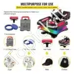 5-in-1 Karšto Spaudimo Presas – 1200 W, 38 × 38 cm, Raudonas - Image 3