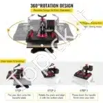 5-in-1 Karšto Spaudimo Presas – 1200 W, 38 × 38 cm, Raudonas - Image 4