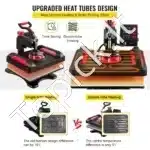 5-in-1 Karšto Spaudimo Presas – 1200 W, 38 × 38 cm, Raudonas - Image 5