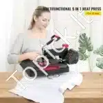 5-in-1 Karšto Spaudimo Presas – 1200 W, 38 × 38 cm, Raudonas - Image 8