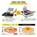 5-in-1 Karšto Spaudimo Presas – 1200 W, 38 × 38 cm, Raudonas - Image 3