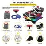 5-in-1 Karšto Spaudimo Presas – 1200 W, 38 × 38 cm, Raudonas - Image 4