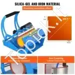 5-in-1 Karšto Spaudimo Presas – 1200 W, 38 × 38 cm, Raudonas - Image 6