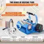 5-in-1 Karšto Spaudimo Presas – 1200 W, 38 × 38 cm, Raudonas - Image 7