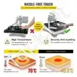 5-in-1 Karšto Spaudimo Presas – 1200 W, 38 × 38 cm, Raudonas - Image 2