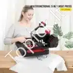 5-in-1 Karšto Spaudimo Presas – 1200 W, 38 × 38 cm, Raudonas - Image 7