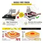 5-in-1 Karšto Spaudimo Presas – 1200 W, 38 × 38 cm, Raudonas - Image 2