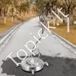 51 cm plokščias valymo antgalis aukšto slėgio plovimo įrenginiams – 4000 PSI, su ratukais - Image 2