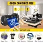 5‑in‑1 termopresų rinkinys su 38×38 cm plokšte ir 14" (≈355 mm) vinilo pjovimu - Image 2