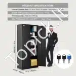 5‑lentynų rakinama metalo spinta su magnetinėmis durimis ir ratukais – 90 × 40 × 190 cm, iki 90 kg apkrova lentynai, juoda - Image 3