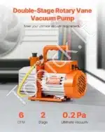 6 CFM Dviejų Pakopų Vakuuminis Siurblys – 0,05 mbar galutinis vakuumas, 170 l/min oro srautas, 1720 rpm greitis, R22, R134a, R410a suderinamumas - Image 8