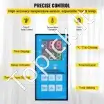 600 W Kepurės Antspaudų Presas su Skaitmeniniu Valdymu (14 × 8 cm) - Image 6