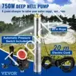 750 W giluminė panardinamoji vandens siurbimo pompa – 105 l/min srautas ir 62 m pakėlimo aukštis - Image 8