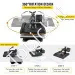 8-in-1 Karšto Spaudimo Presas su LCD Ekranu – 1200 W, 38 × 38 cm, Raudonas - Image 4