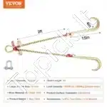 8 mm × 60 cm G80 tempimo/kėlimo grandinė su J kabliu – 4 898 kg apkrova - Image 3